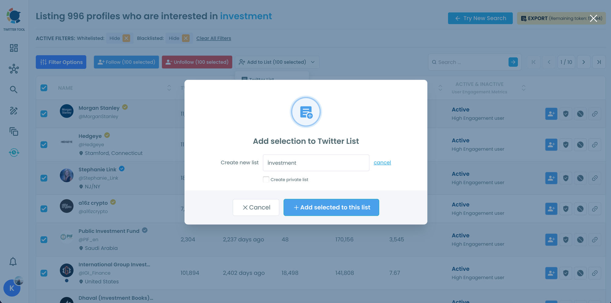 Create Twitter Lists