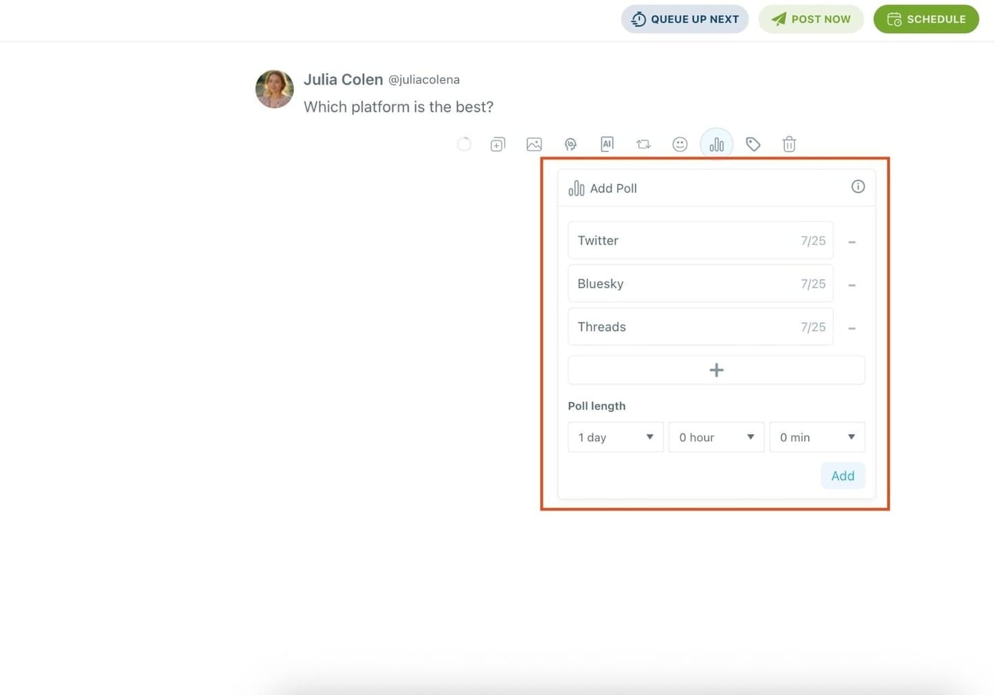 Enter your different answer options