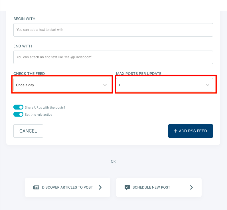 RSS feed to Social Media